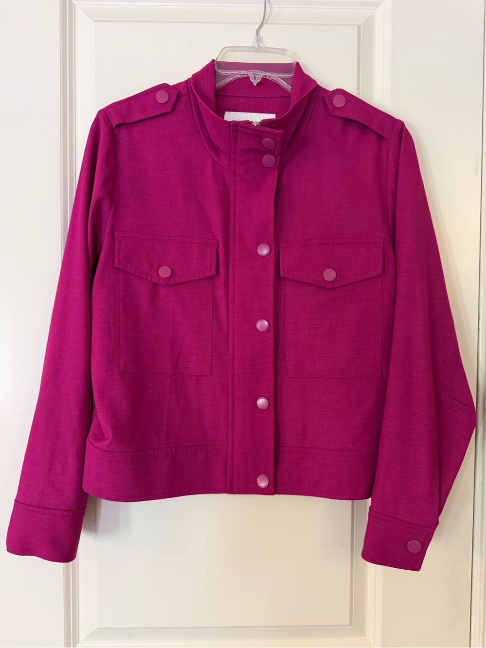 Liverpool Women's Magenta Utility Jacket with Button Front
